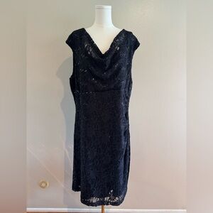 Ralph Lauren Black Lace Midi Dress